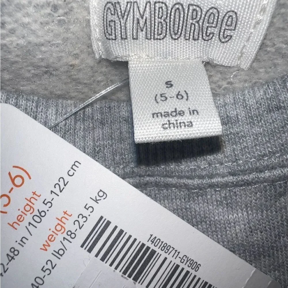 Gymboree Cozy Heather Gray Ivory Sweater Sleeve Sweatshirt Dress Small NWT